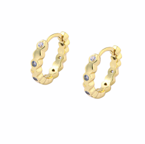 Aria Micro Pave Cubic Zirconia Hoop Earrings