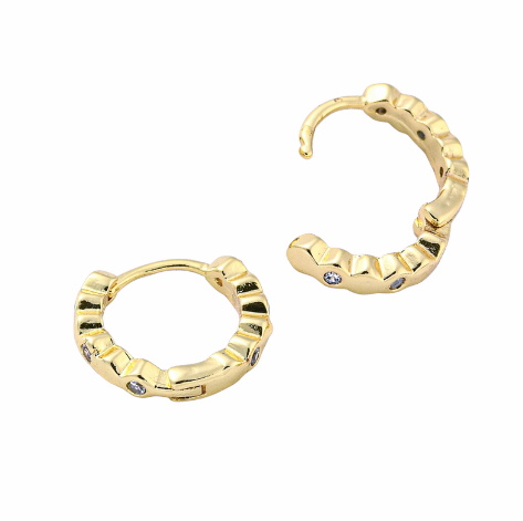 Aria Micro Pave Cubic Zirconia Hoop Earrings