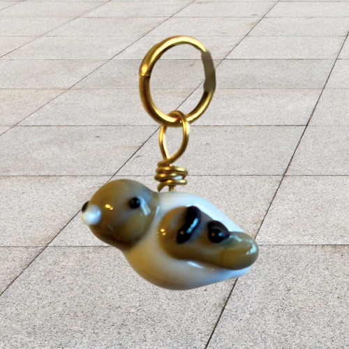 Pigeon Charm - Murano Glass Clip on Charm or Earring