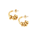 Beaded Stud Open Hoop - 18K Gold, Silver, Mixed Metals