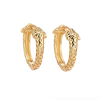 Leopard Head Everyday Gold Hoop - 18k Gold Plate and CZ