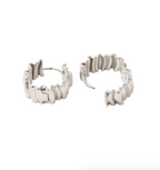Mila Wave Hoop Earrings - Silver