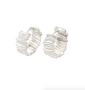 Mila Wave Hoop Earrings - Silver