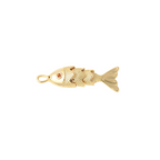 Articulated Sardine Fish Clip on Charm Gold and Silver