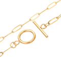 Paperclip 18K Gold Plate Chain with Toggle Clasp