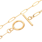 Paperclip 18K Gold Plate Chain with Toggle Clasp