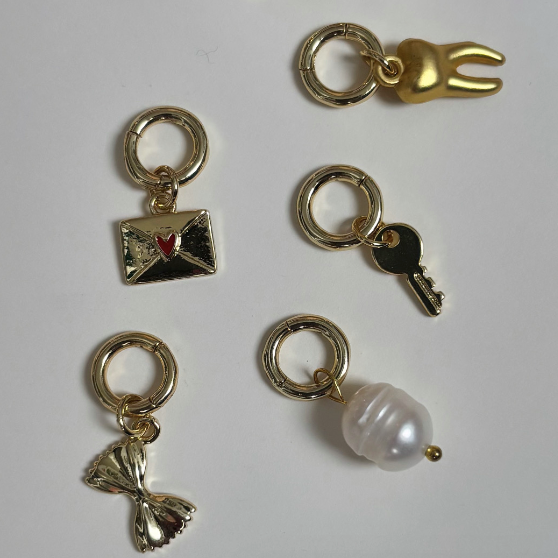 Tiny Key -  Clip on Charm 18K Gold Plate