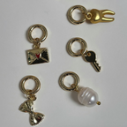 Tiny Key -  Clip on Charm 18K Gold Plate