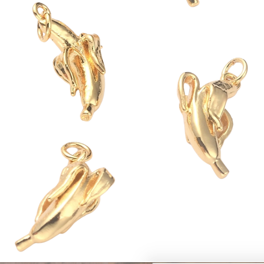 Banana -  Food Charm 18K Gold Plate
