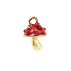 Enamel Mushroom -  Charm 18K Gold Plate