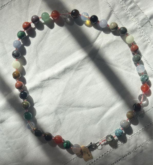 Greta Natural Stone Beaded Necklace