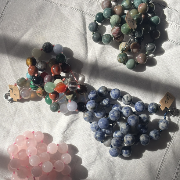 Greta Natural Stone Beaded Necklace