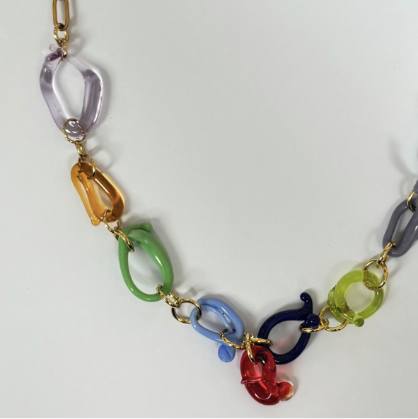 Mini Melt Murano Glass and 18K Chain Necklace