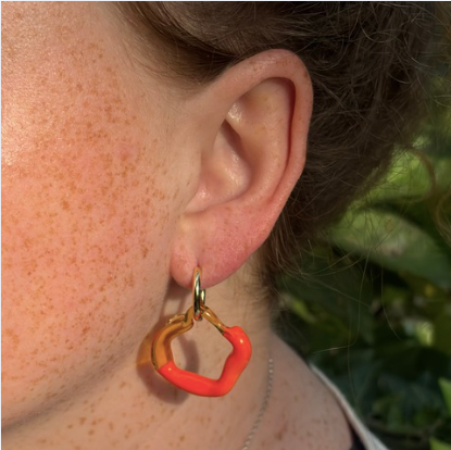 Sibling Melts - Pair 005 - Orange Mix - Earrings