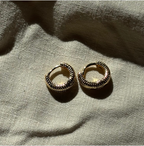 Dimple Texture Mini Huggie Hoops 18k Gold Plate