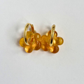 Fleur - Clear Orange - Glass Flower Charm Hoops - Earrings