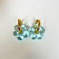 Fleur - Palest Blue - Glass Flower Charm Hoops - Earrings