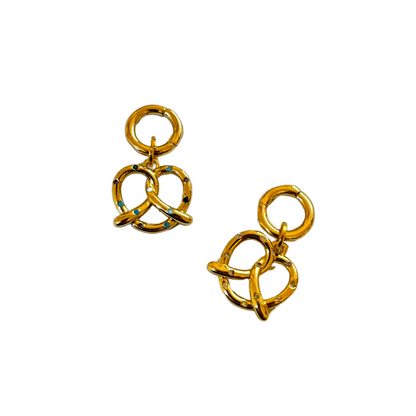 Pretzel Charm - 18k Gold Plate Jewelled