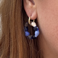 Gelato - Hockney Blues - Murano Glass Charm Earrings on Gold or Silver