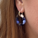 Gelato - Hockney Blues - Murano Glass Charm Earrings on Gold or Silver