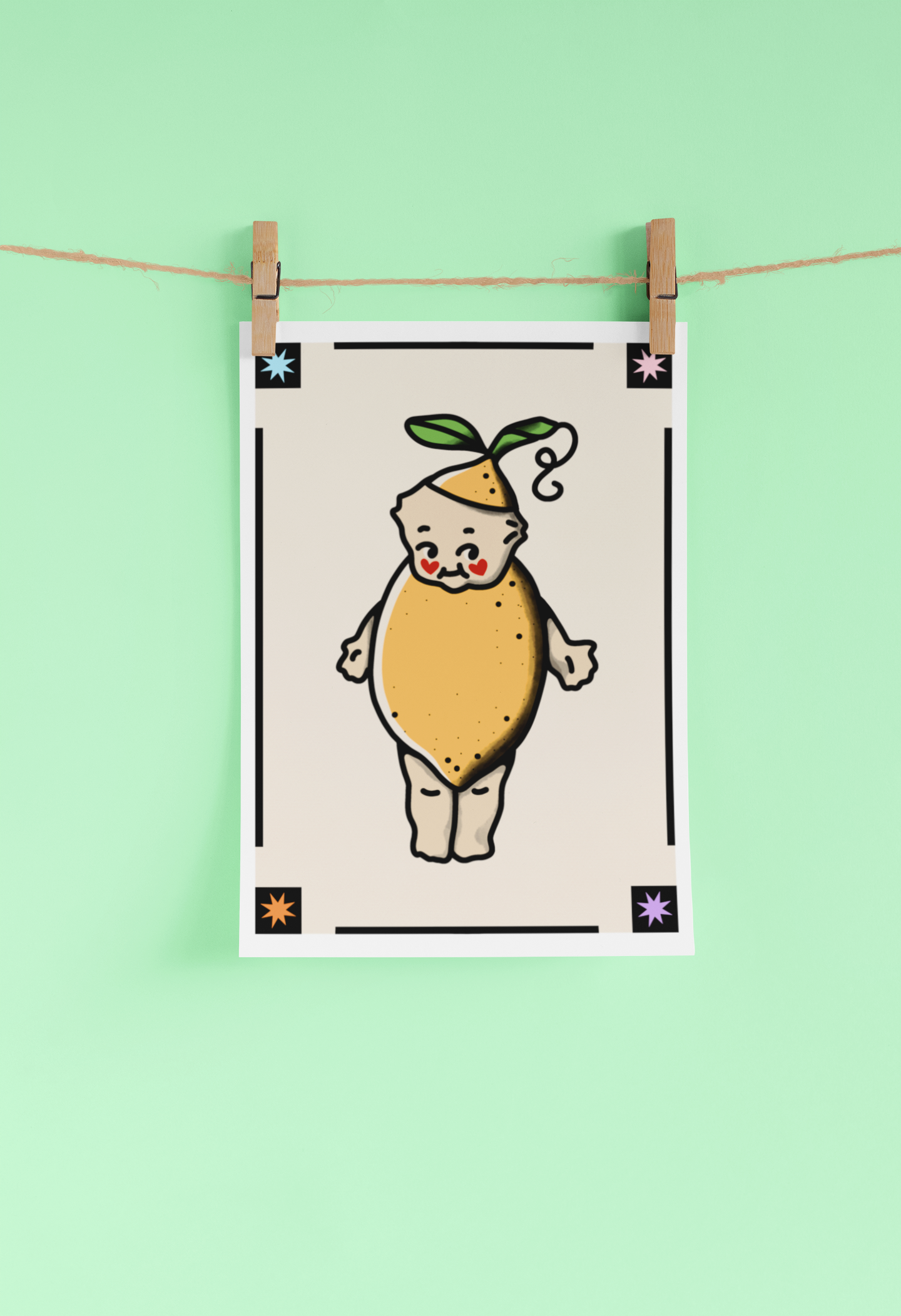 Lemon Kewpie Print A5