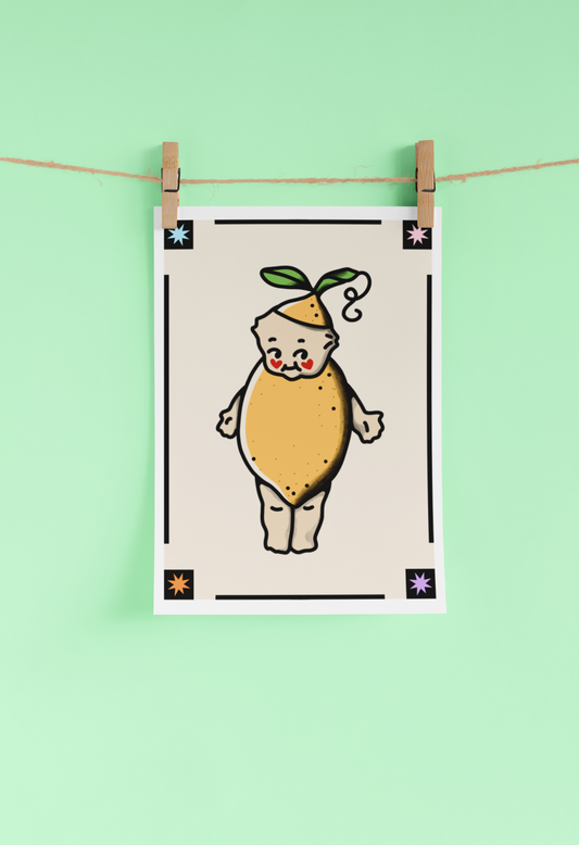 Lemon Kewpie Print A5