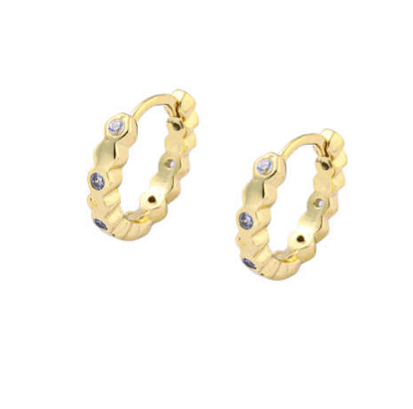 Aria Micro Pave Cubic Zirconia Hoop Earrings - Easthope Studio - 
