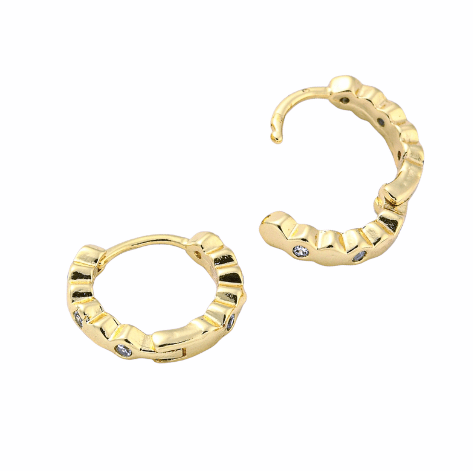 Aria Micro Pave Cubic Zirconia Hoop Earrings - Easthope Studio - 