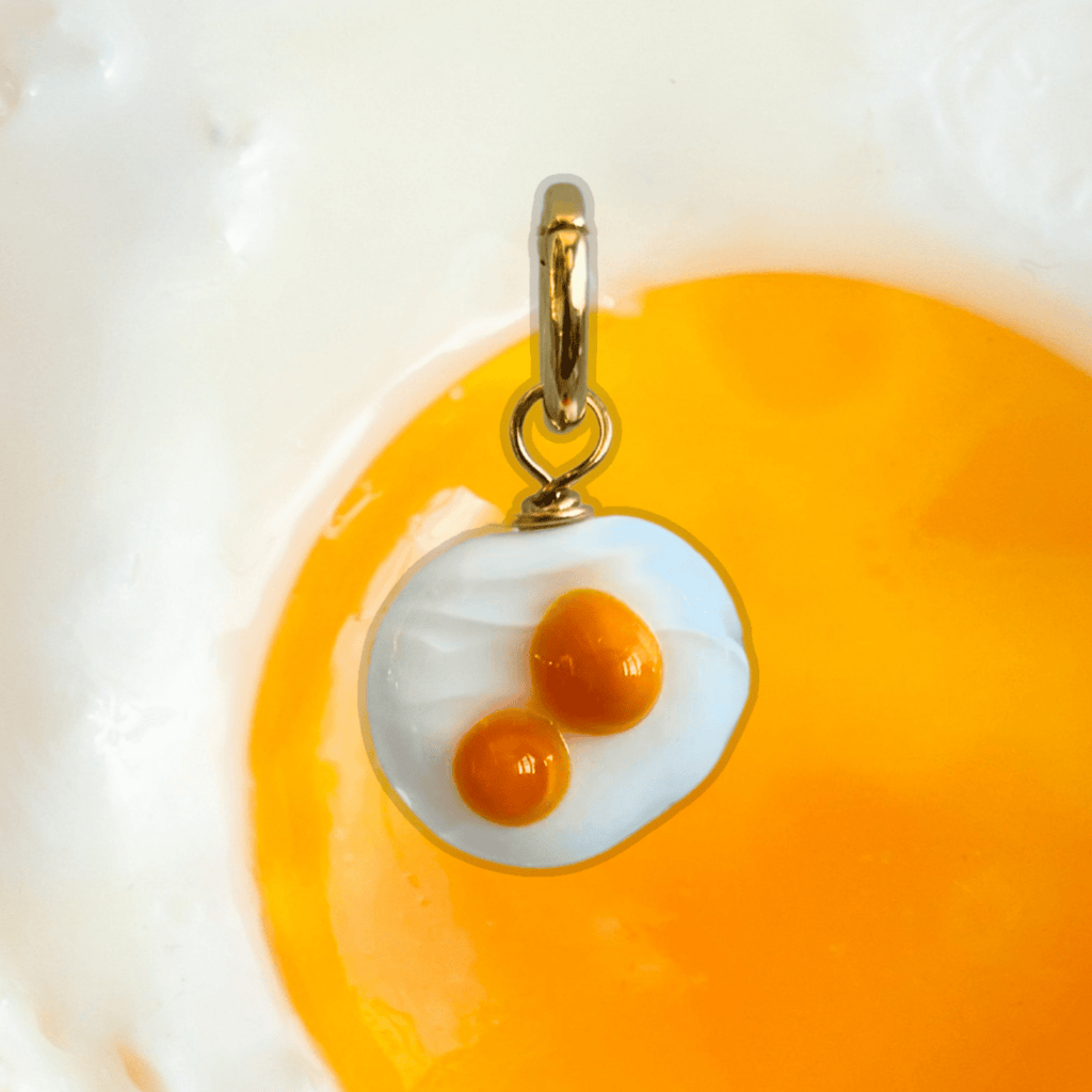 Double Yolk Egg - Murano Glass Food Charm - Easthope Studio - Charm