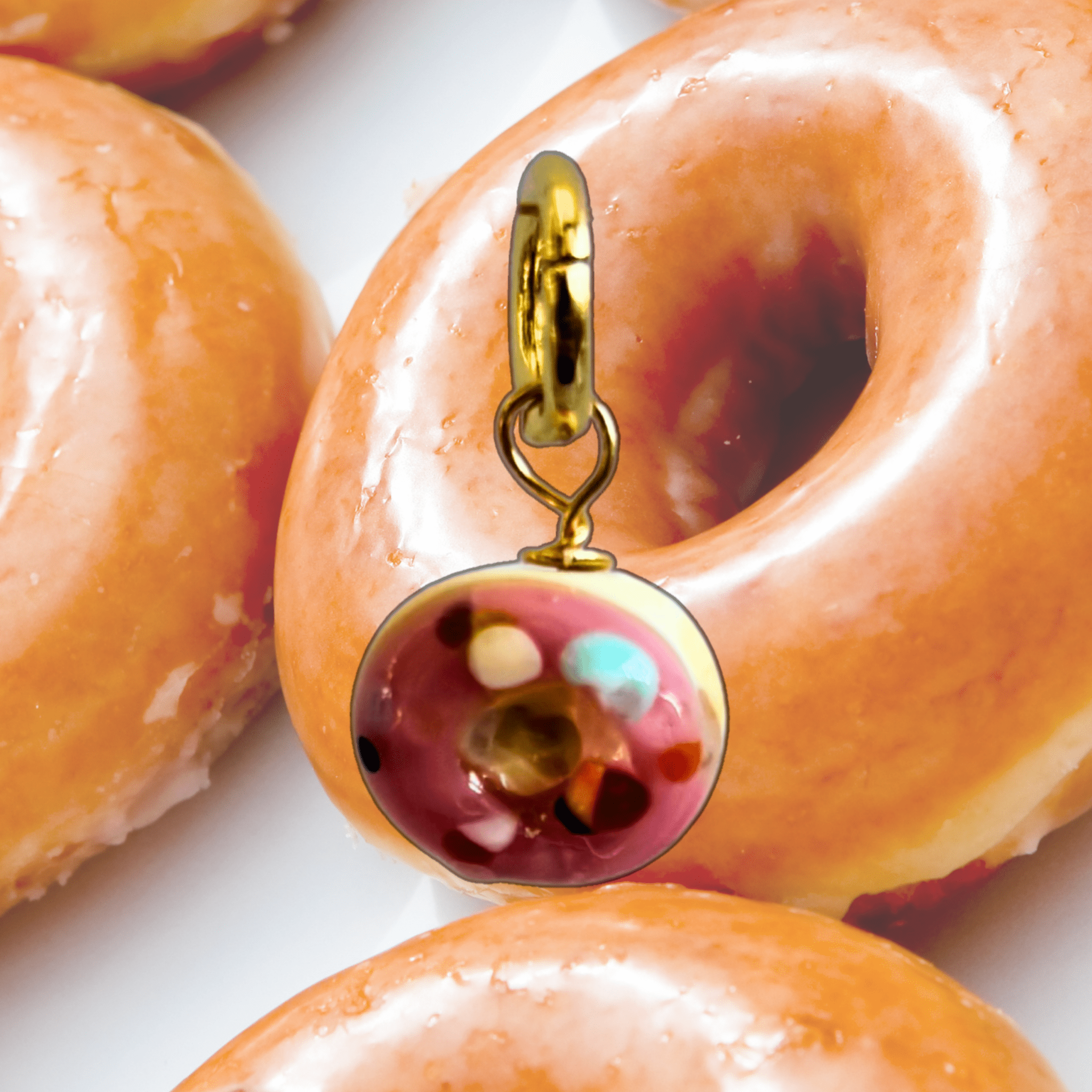 Doughnut - Murano Glass Food Charm - Easthope Studio - 