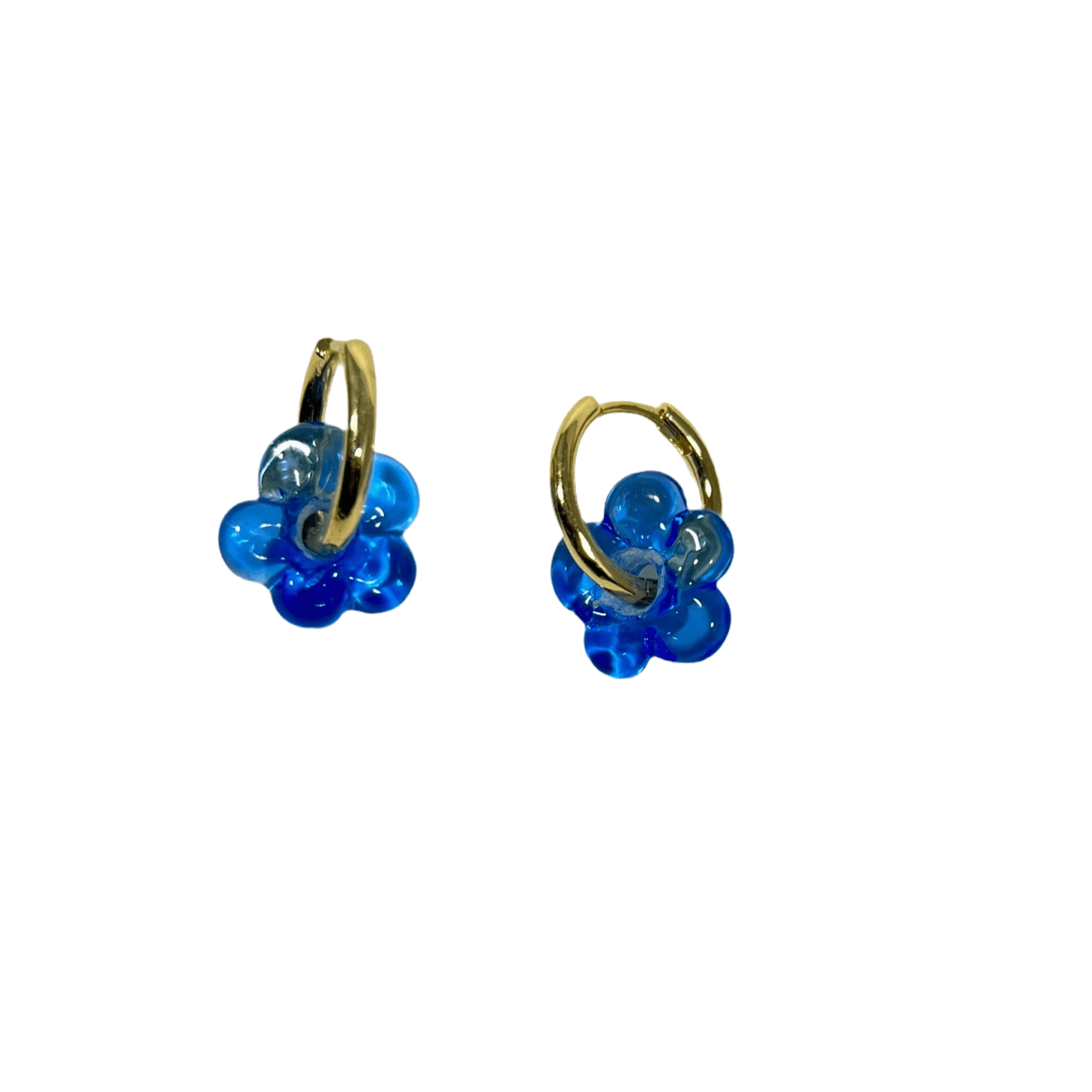 Fleur - Mid Blue - Glass Flower Charm - Earrings - Easthope Studio - Murano Glass