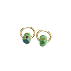 Grasshopper Green - Minimal Waste - Murano Glass Bead Hoops - Speckled - Easthope Studio - Murano Glass