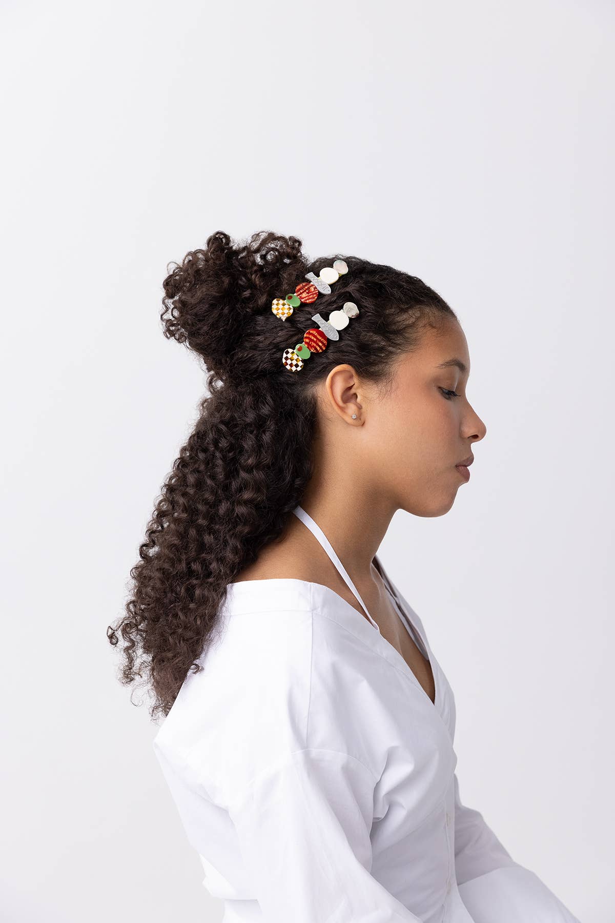 Hors D’oeuvre Appetizer Multicolor Alligator Hair Clip - Easthope Studio - 