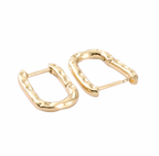 Isla Textured Rectangle Hoop Earrings Gold Plate - Easthope Studio - 