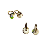 Ivory - Minimal Waste - Murano Glass Bead Hoops - Speckled - Easthope Studio - Murano Glass