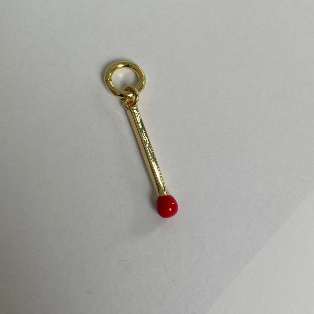 Matchstick Charm - 18K Gold Plate and Enamel - Easthope Studio - 