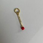 Matchstick Charm - 18K Gold Plate and Enamel - Easthope Studio - 