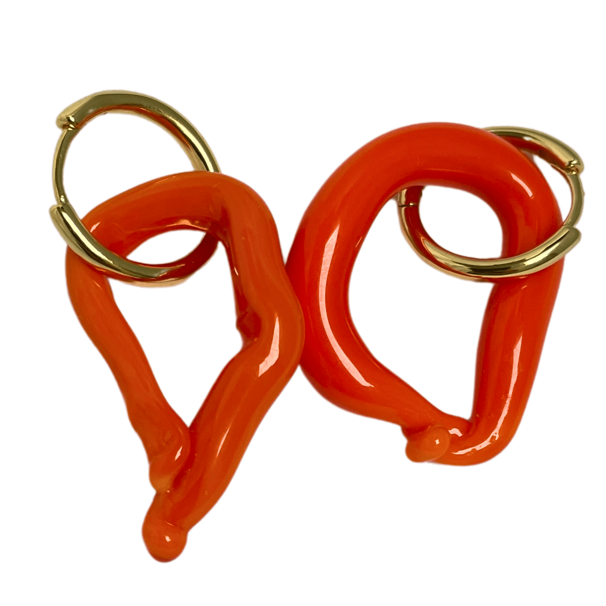 Melt - Bright Orange - Murano Glass Drop Earrings - Easthope Studio - Murano Glass