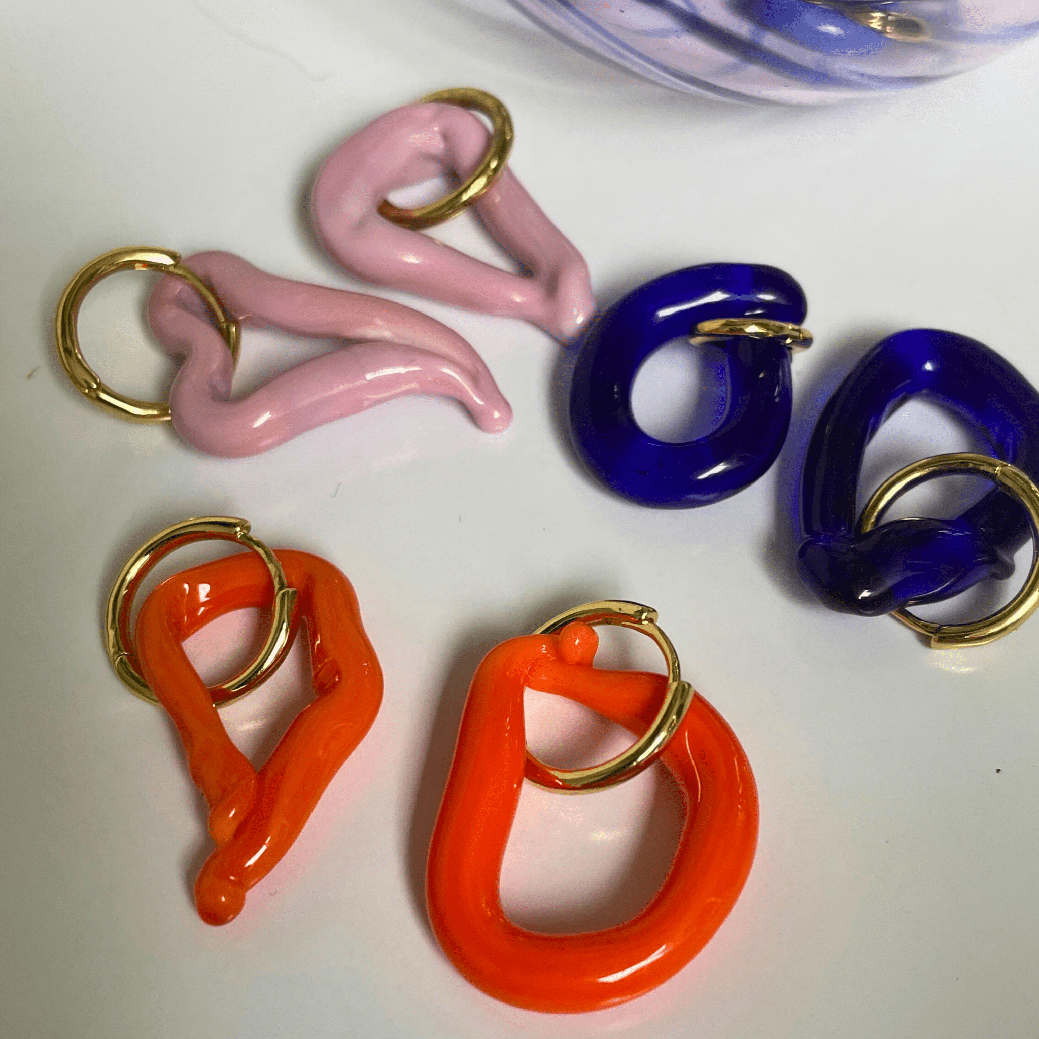 Melt - Bright Orange - Murano Glass Drop Earrings - Easthope Studio - Murano Glass