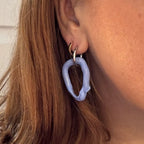 Melt - Cornflower Blue Solid - Murano Glass Charm Hoop Earrings - Easthope Studio - Murano Glass