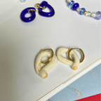 Melt - Glass Drop - Marshmallow - Hoop Earrings - Easthope Studio - Murano Glass