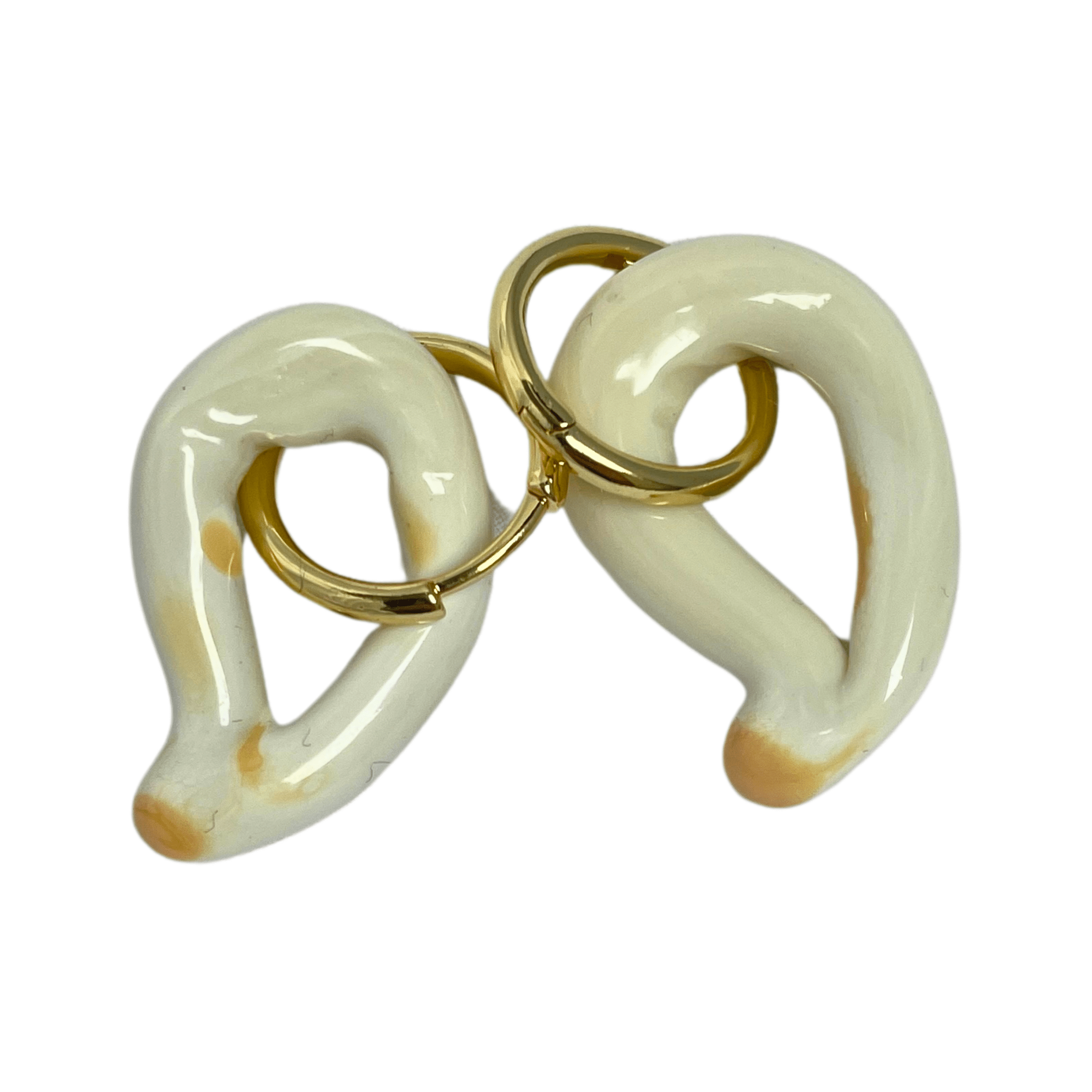 Melt - Glass Drop - Marshmallow - Hoop Earrings - Easthope Studio - Murano Glass