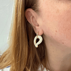 Melt - Glass Drop - Marshmallow - Hoop Earrings - Easthope Studio - Murano Glass