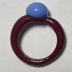 Melt - Glass Ring - Blue on Brown - Easthope Studio - 