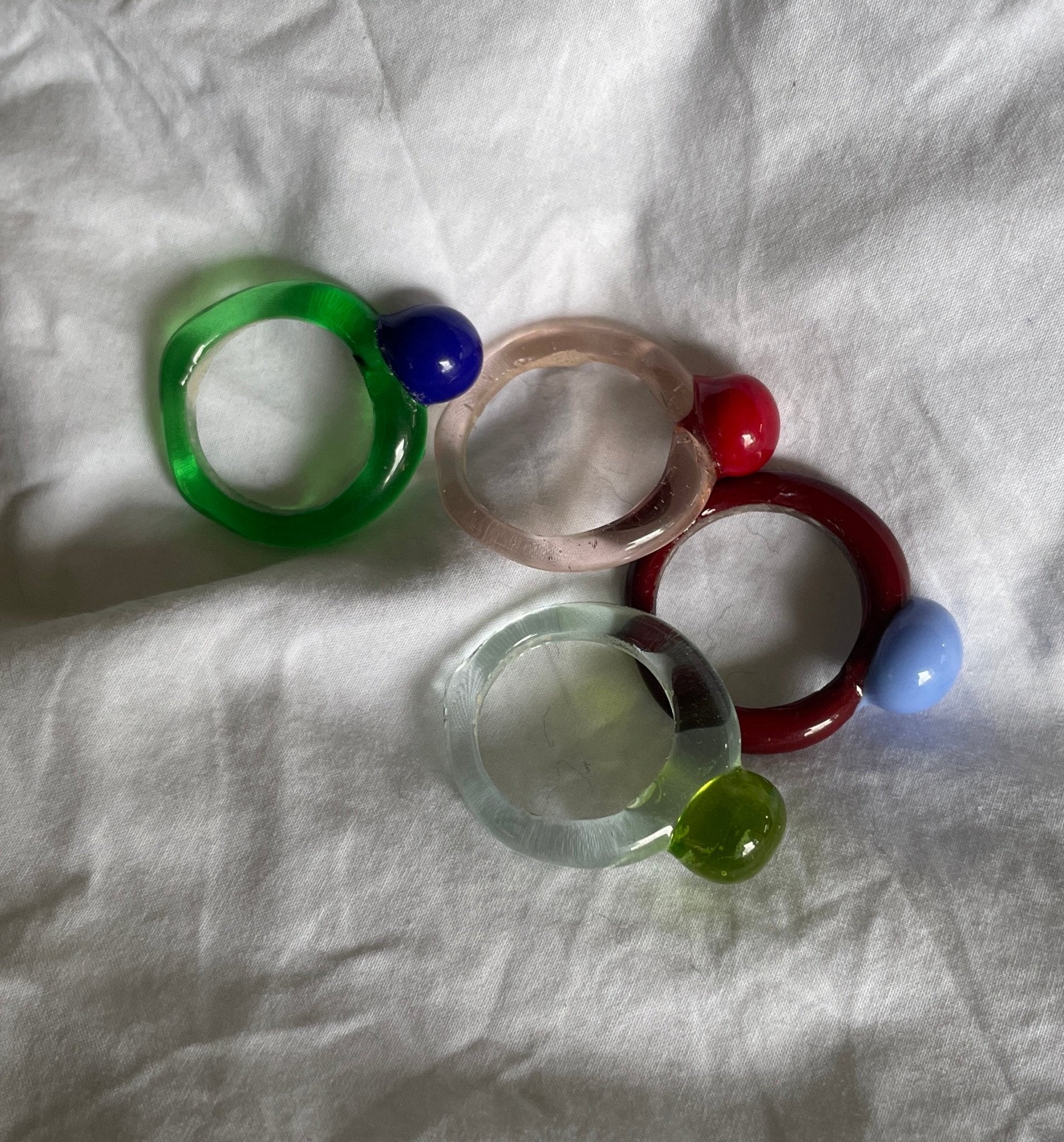Melt - Glass Ring - Blue on Brown - Easthope Studio - 