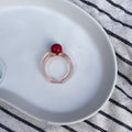 Melt - Glass Ring - Red on Palest Pink - Easthope Studio - 