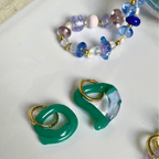 Melt - Jade Green and Pale Blue - Murano Glass Drop - Minimal Waste - Easthope Studio - Murano Glass