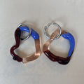 Melt - Pink / Brown / Blue - Murano Glass Charm Hoop Earrings - Easthope Studio - Murano Glass