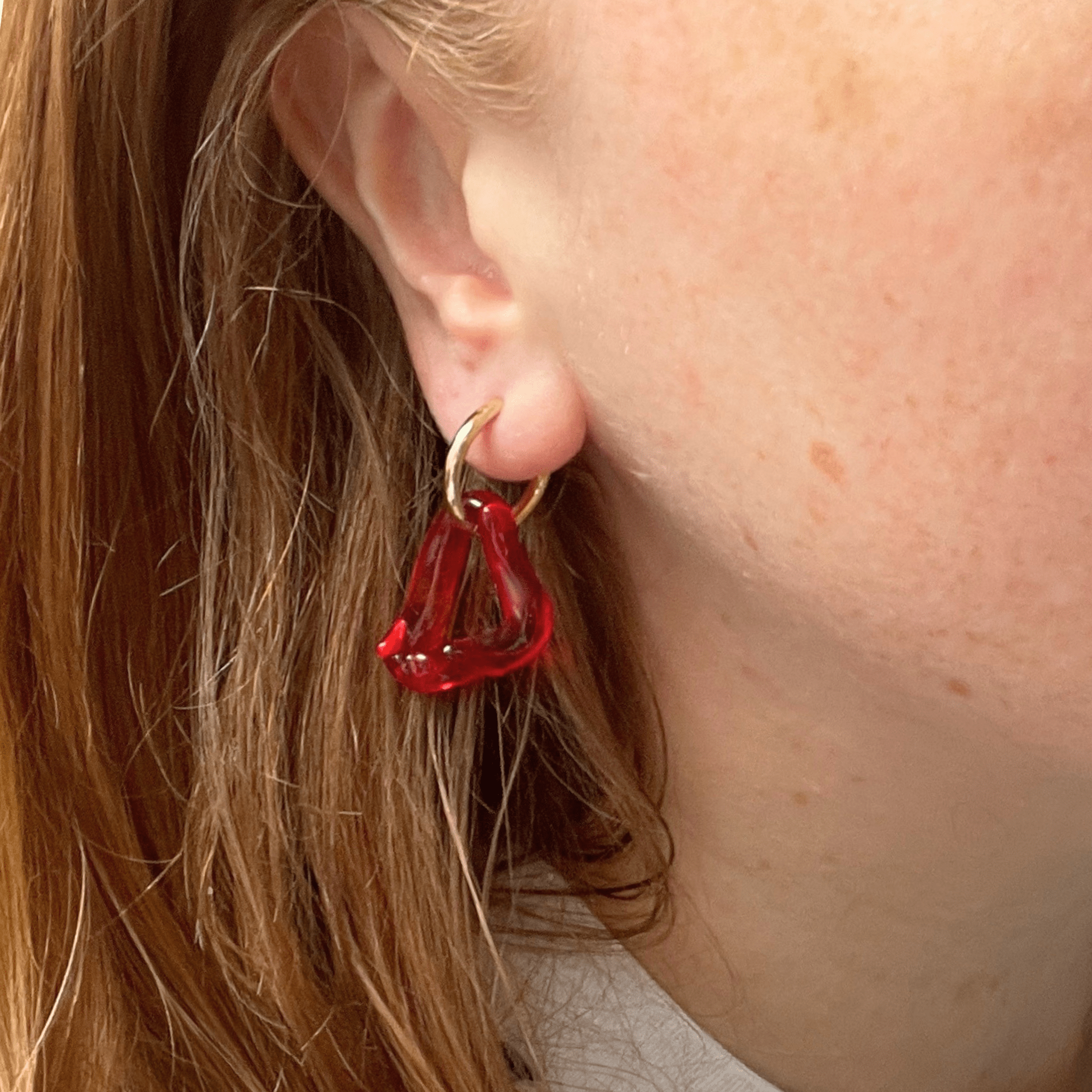 Melt - Poppy Red - Glass Charm - Easthope Studio - Murano Glass