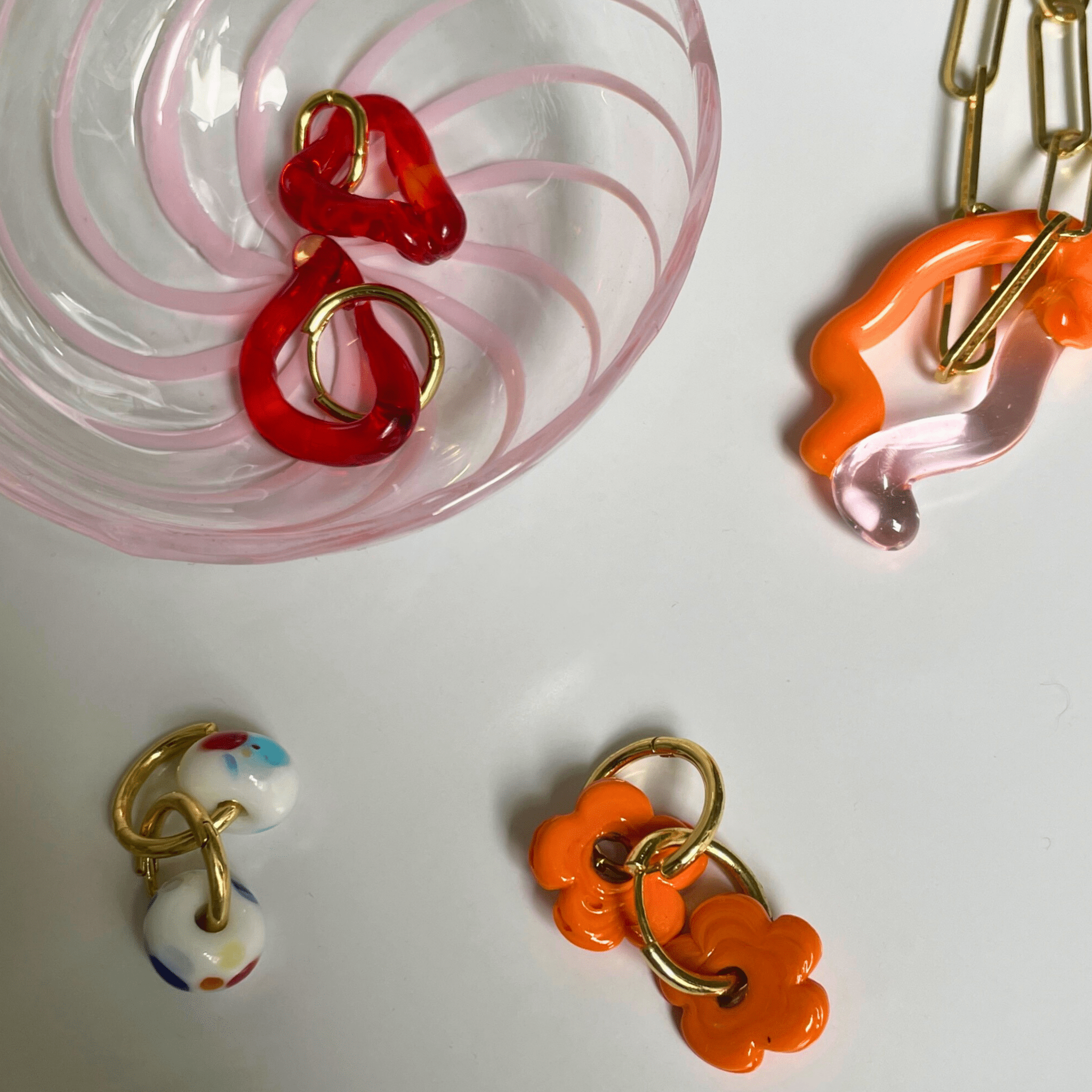 Melt - Poppy Red - Glass Charm - Easthope Studio - Murano Glass
